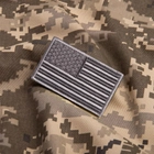Набір шевронів 2 шт на липучці Прапор США кольоровий та сірий, вишитий патч нашивка 5х8 см - зображення 3