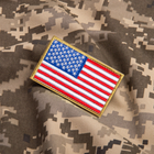 Набір шевронів 2 шт на липучці Прапор США кольоровий та сірий, вишитий патч нашивка 5х8 см - зображення 4