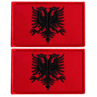 Набор шевронов 2 шт на липучке Флаг Албании, вышитый патч нашивка 5х8 см (800029840) TM IDEIA - изображение 1
