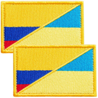 Набор шевронов 2 шт с липучкой Флаг Украины и Колумбии 5х8 см, вышитый патч (800030008) TM IDEIA - изображение 1