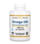 Омега-800, риб’ячий жир фармацевтичного ступеня чистоти, 80 % ЕПК/ДГК, форма тригліцеридів California Gold Nutrition, 90 капсул