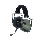 Активні захисні навушники Earmor M32X MARK3 ARC (FG) Olive з гарнітурою та кріпленням на шолом - зображення 1