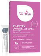 Zestaw Tanita Hair Removal Wax Strips plastry do depilacji ciała z woskiem olej arganowy 12 szt + oliwka po depilacji 10 ml (5900793042452) - obraz 1