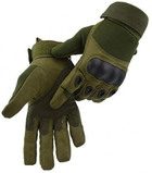 Універсальні тактичні повнопалі рукавички із захистом кісточок на флісі оливкові 800100-XL - зображення 3