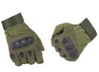 Универсальные тактические полнопалые перчатки с защитой косточек на флисе оливковые 800100-XL - изображение 5