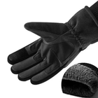Зимние тактические защитные перчатки на флисе черные 30102 размер универсальный - изображение 7