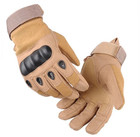 Універсальні тактичні захисні повнопалі рукавички із захистом кісточок койот 8002-XL - зображення 1