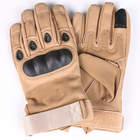 Універсальні тактичні захисні повнопалі рукавички із захистом кісточок койот 8002-XL - зображення 4