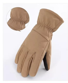 Водовідштовхувальні захисні вітрозахисні Softshell на флісі зимові рукавички Койот 9003-L - зображення 3