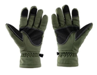 Водоотталкивающие ветрозащитные Softshell на флисе зимние перчатки Олива 9002-L - изображение 8