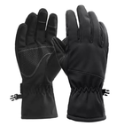 Водовідштовхувальні тактичні захисні вітрозахисні Softshell на флісі зимові рукавички Чорні 9001-М - зображення 1