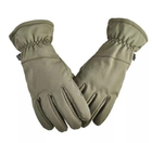 Водовідштовхувальні захисні вітрозахисні Softshell на флісі зимові рукавички Олива 9002-XL - зображення 2