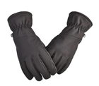 Водоотталкивающие тактические ветрозащитные Softshell на флисе зимние перчатки Черные 9001-М - изображение 4