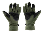 Водоотталкивающие ветрозащитные Softshell на флисе зимние перчатки Олива 9002-М - изображение 8