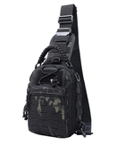 Сумка-рюкзак тактическая однолямочная Темный камуфляж ZE0144 Laser - изображение 1