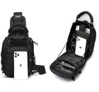 Сумка-рюкзак тактическая однолямочная Темный камуфляж ZE0144 Laser - изображение 7