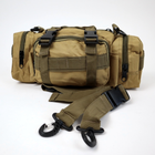 Рюкзак тактичний 90л із сумкою-органайзером Oxford 800D Койот - зображення 9