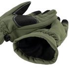 Водовідштовхувальні зимові вітрозахисні Softshell тактичні на флісі рукавички Оліва 9002-XL - зображення 7