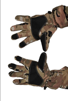 Водоотталкивающие ветрозащитные зимние Softshell тактические на флисе перчатки Мультикам 9000-XL - изображение 4