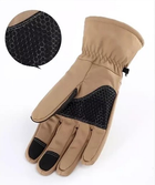 Водовідштовхувальні вітрозахисні зимові Softshell тактичні на флісі рукавички Койот 9003-L - зображення 8