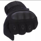 Універсальні тактичні захисні повнопалі рукавички із захистом кісточок чорні 8000-XL - зображення 7