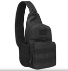 Тактическая нагрудная сумка 5 л (25х17х10 см) Черная A14 - изображение 7