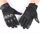 Универсальные тактические защитные полнопалые перчатки с защитой косточек черные 8000-М - изображение 6