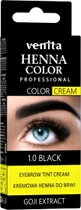 Henna do brwi Venita Professional Henna Color Cream 1.0 Black 30 g (5902101519861) - obraz 1