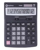 Настольный калькулятор Optima 170х122х32 мм 12 разрядный пластик черный (O75503)