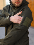 Куртка демисезонная мужская Undolini Soft Shell Олива M UND на флисе отвод влаги вентиляция сохранность тепла защита от ветра и осадков повседневная - изображение 5