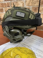 Шлем FAST USA NIJ IIIA L-XL Олива, тактические очки, EARMOR M31 Активные шумоподавляющие стрелковые наушники, крепления, кавер - изображение 4