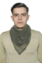 Шарф сетка маскировочный тактичный, военная шаль из треугольной сетки, Хаки - изображение 1