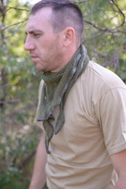 Шарф сетка маскировочный тактичный, военная шаль из треугольной сетки, Хаки - изображение 4