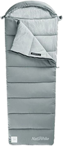 Спальник с капюшоном Naturehike M400 NH20MSD02, 1 °C правый Серый (6927595701270)