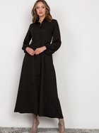 Плаття-сорочка максі жіноче Lanti SUK204 34/36 Чорне (5904252721797) - зображення 6
