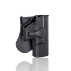 Жорстка полімерна поясна кобура AMOMAX для пістолетів Glock 19/23/32/19X під праву руку. Колір: Чорний, - зображення 3