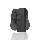Жорстка полімерна поясна кобура AMOMAX для пістолетів Glock 19/23/32/19X під праву руку. Колір: Чорний, - зображення 4