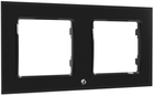 Подвійна рамка для настінного вимикача Shelly "Wall Frame 2" горизонтальна чорна (3800235266267) - зображення 1