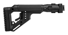 Складной приклад FAB Defense UAS-AKS P для АКС-74У с регулируемой щекой (полимер) черный - изображение 3