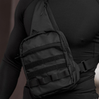 Тактическая сумка кобура, мужской мессенджер из черной кордуры, слинг. - изображение 1