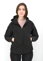 Тактическая женская куртка Eagle Soft Shell с флисом Black S - изображение 4