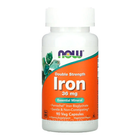 Залізо NOW Iron 36 mg Ferrochel, 90 капс.