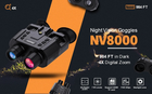Бінокль нічного бачення Dsoon NV8000 Night Vision (до 400м у темряві) із кріпленням на голову та адаптером FMA L4G24 - зображення 4