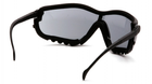 Тактичні окуляри Pyramex V2G із ущільнювачем Anti-Fog сірі - зображення 4