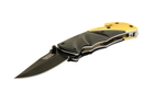 Нож складной MASTERTOOL "BULAT" 150х29х17 мм черное нержавеющее лезвие алюминиевая рукоятка стропорез MASN-2472 - изображение 2