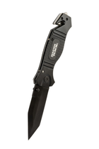 Нож складной MASTERTOOL "ELMAX" 207х37х16 мм черное нержавеющее лезвие алюминиевая рукоятка стропорез MASN-2473 - изображение 9