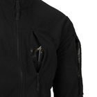 Куртка чоловіча демісезонна Helikon-Tex Флісова Чорна М M-T оснащена додатковими панелями на липучках для легкої персоналізації двома кишенями для біцепса з 100% поліестеру Застібка-блискавка YKK спереду від шиї до талії із захистом для підборіддя - зображення 6