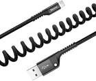 Kabel Baseus Fish-eye Spring Cable USB – Lightning 1 m 2.0 A Czarny (CALSR-01) - obraz 3