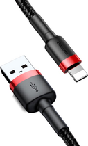 Кабель Baseus Cafule Cable USB For lightning 2.4 А 0.5 м Red/Black (CALKLF-A19) - зображення 3