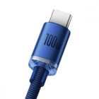 Kabel Baseus Crystal Shine Series Fast Charging Data Cable USB to Type-C 100 W 1.2 m Blue (CAJY000403) - obraz 3
